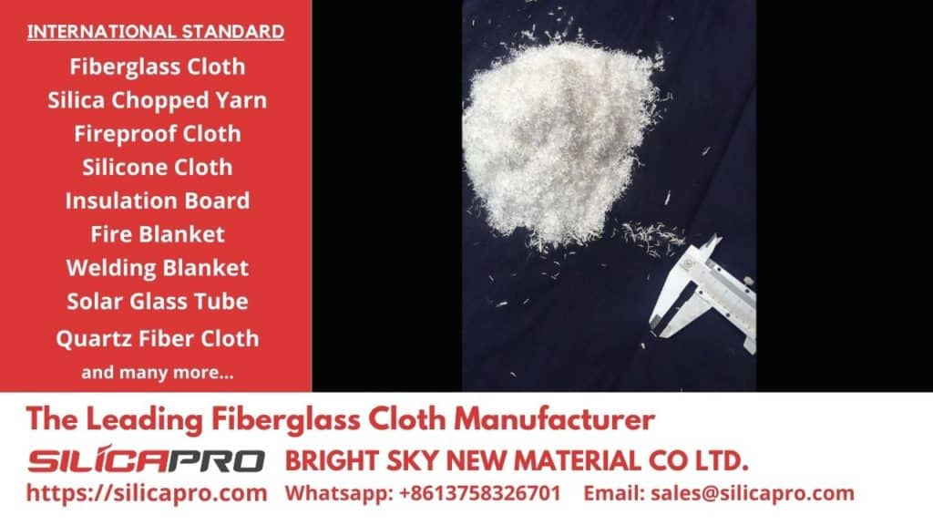 E Glass strands chopped yarn silica fiberglass